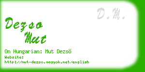 dezso mut business card